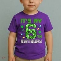 Birthday Boy It'S My 6th Birthday Video Game Pixel Toddler T-Shirt thumb 2