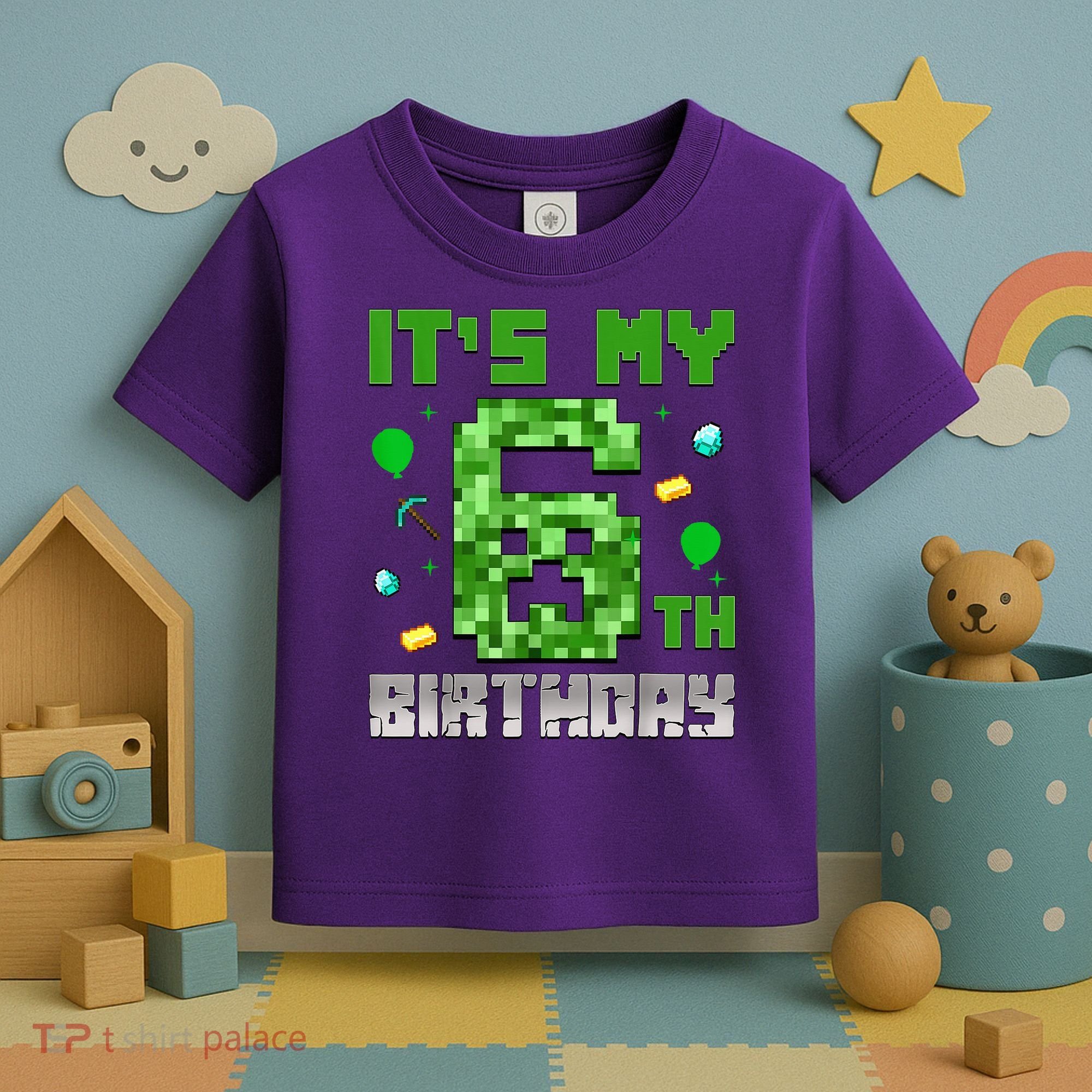 Birthday Boy It'S My 6th Birthday Video Game Pixel Toddler T-Shirt