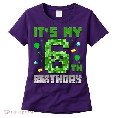 Birthday Boy It'S My 6th Birthday Video Game Pixel Women's T-Shirt