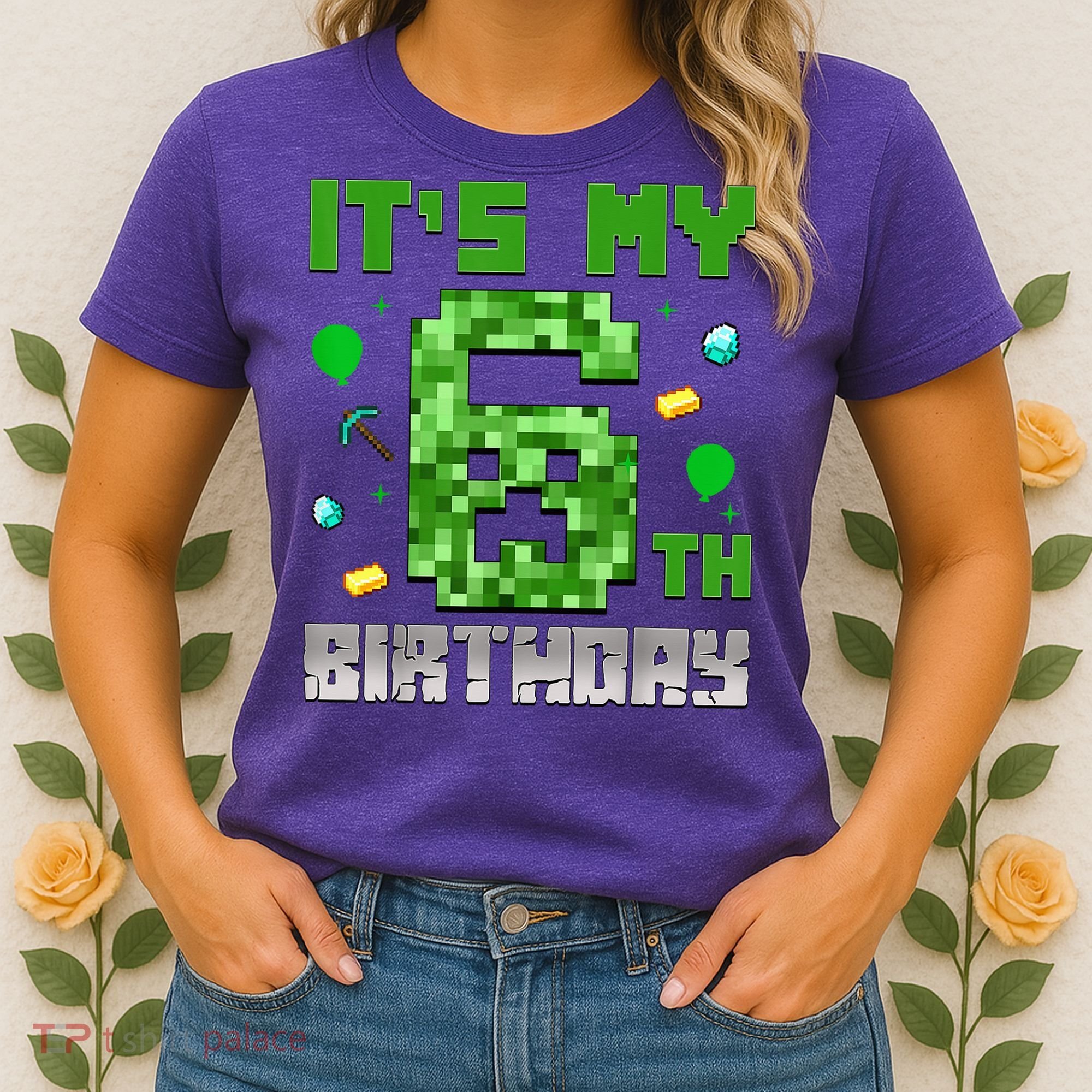 Birthday Boy It'S My 6th Birthday Video Game Pixel Women's T-Shirt