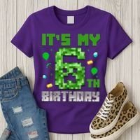 Birthday Boy It'S My 6th Birthday Video Game Pixel Women's T-Shirt thumb 3