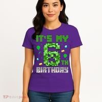 Birthday Boy It'S My 6th Birthday Video Game Pixel Women's T-Shirt thumb 4