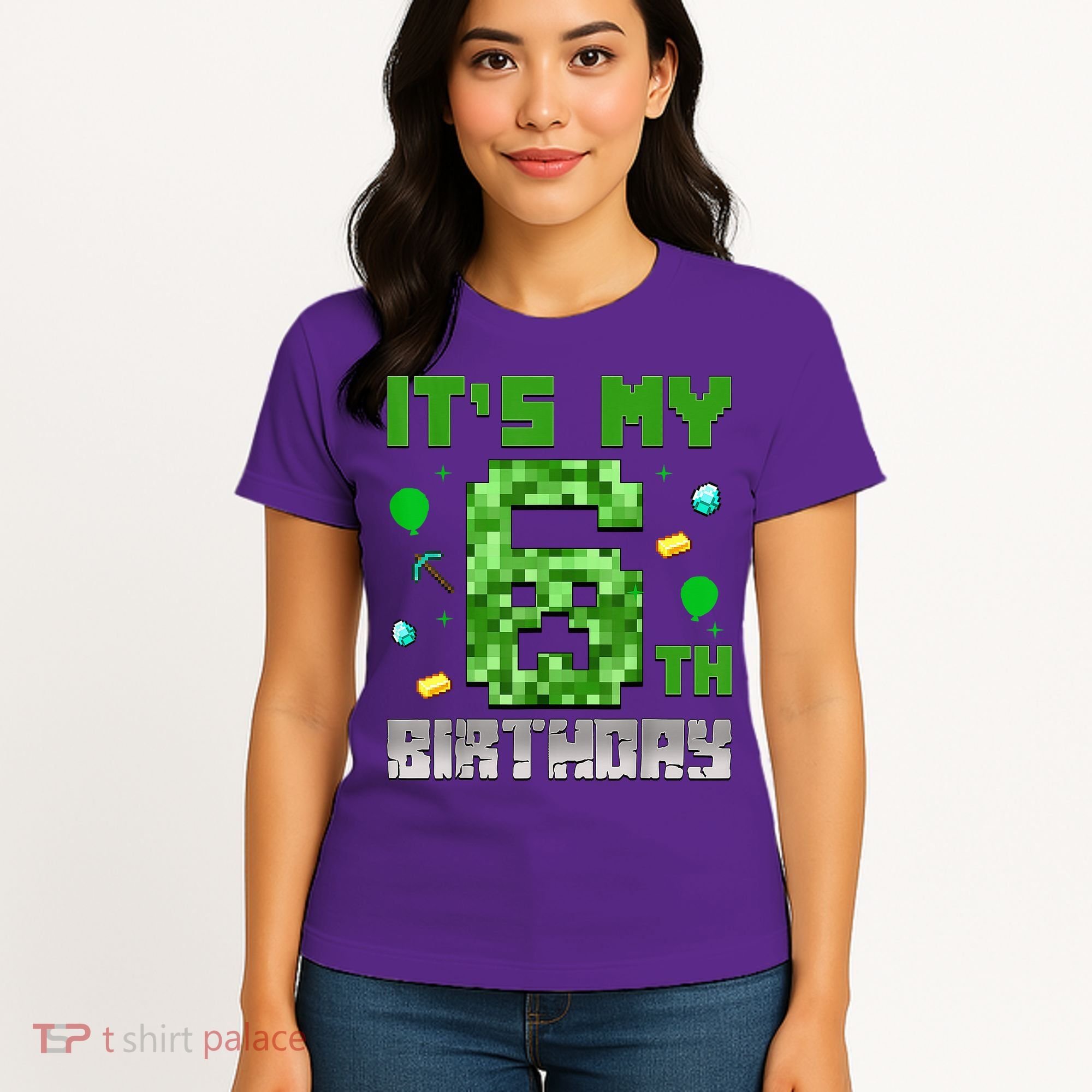 Birthday Boy It'S My 6th Birthday Video Game Pixel Women's T-Shirt