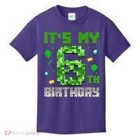 Birthday Boy It'S My 6th Birthday Video Game Pixel Kids T-Shirt thumb 0