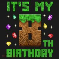 Birthday Boy It'S My 8th Birthday Gamer Pixel Number Sustainable Knit Beanie thumb 2