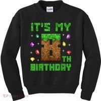 Birthday Boy It'S My 8th Birthday Gamer Pixel Number Kids Sweatshirt thumb 0