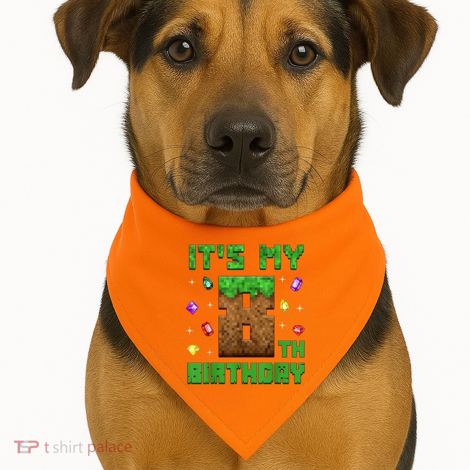 Birthday Boy It'S My 8th Birthday Gamer Pixel Number USA-Made Doggie Bandana