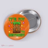 Birthday Boy It'S My 8th Birthday Gamer Pixel Number Button thumb 0