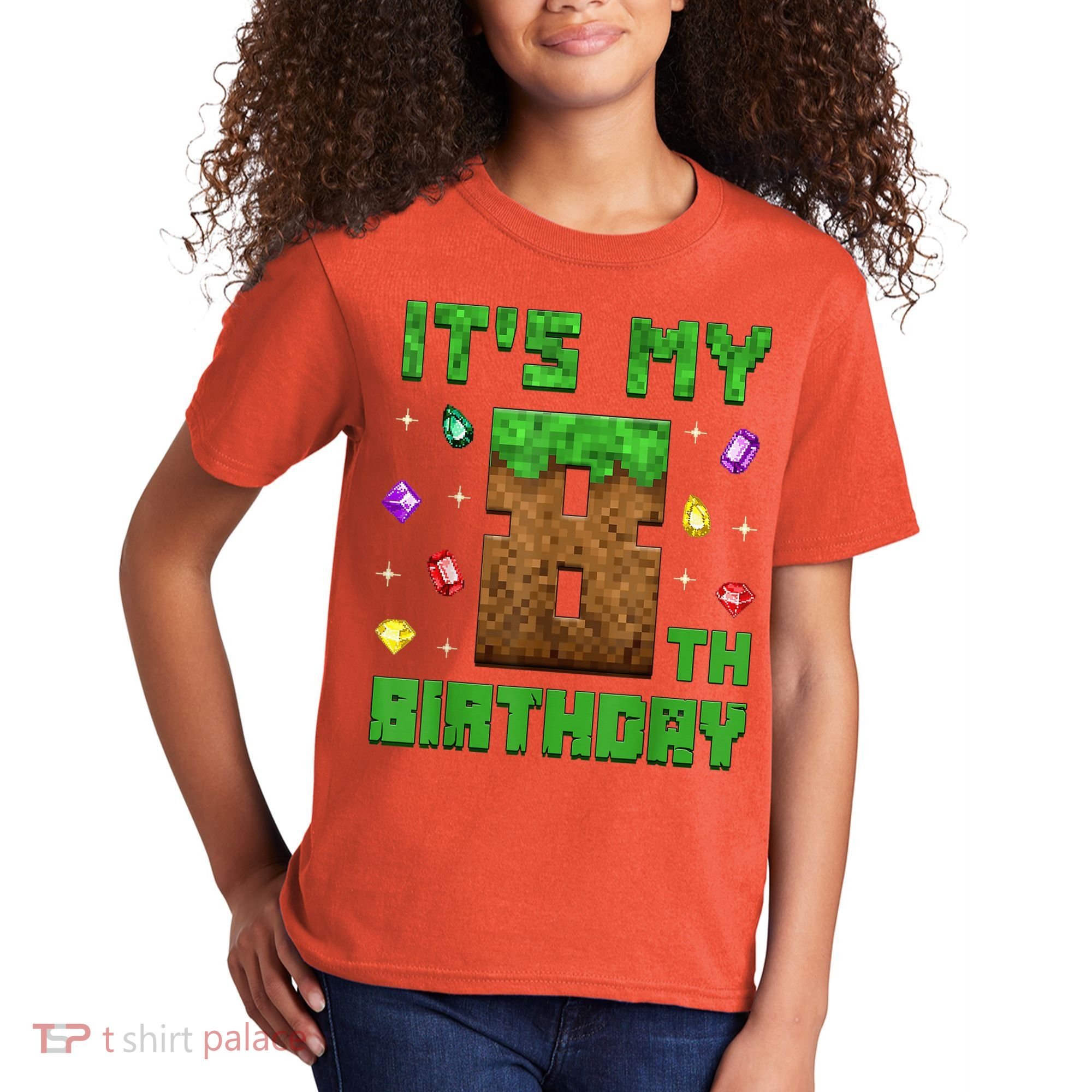 Birthday Boy It'S My 8th Birthday Gamer Pixel Number Kids T-Shirt