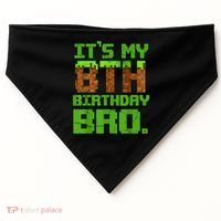 Birthday Boy It'S My 8th Birthday Gamer Pixel Number USA-Made Doggie Bandana thumb 0