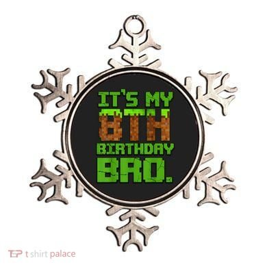 Birthday Boy It'S My 8th Birthday Gamer Pixel Number Ornament