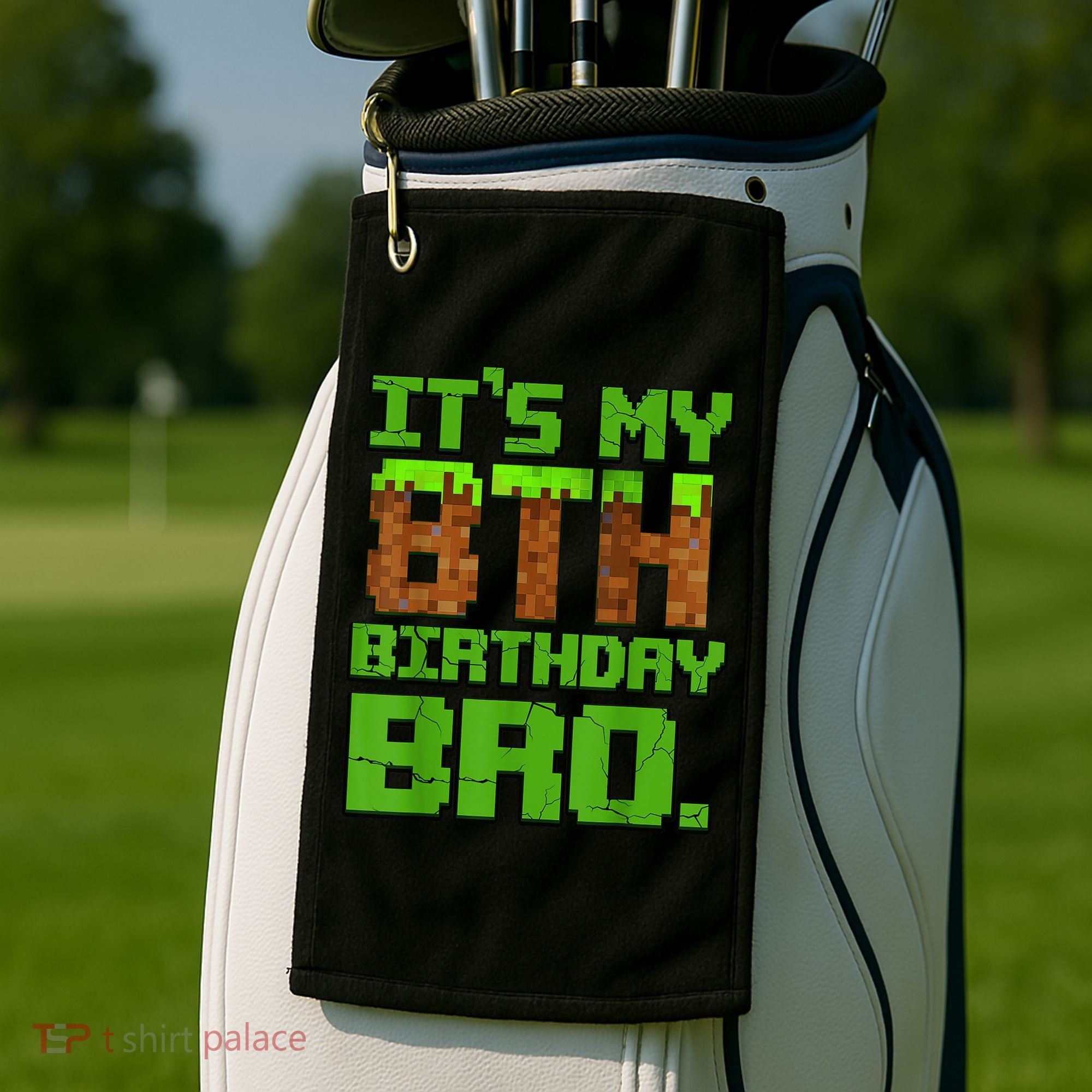 Birthday Boy It'S My 8th Birthday Gamer Pixel Number Golf Towel