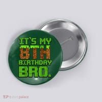 Birthday Boy It'S My 8th Birthday Gamer Pixel Number Button thumb 0