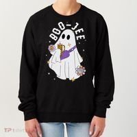 Boujee Boo Jee Spooky Season Cute Ghost Halloween Costume Women's Sweatshirt thumb 0