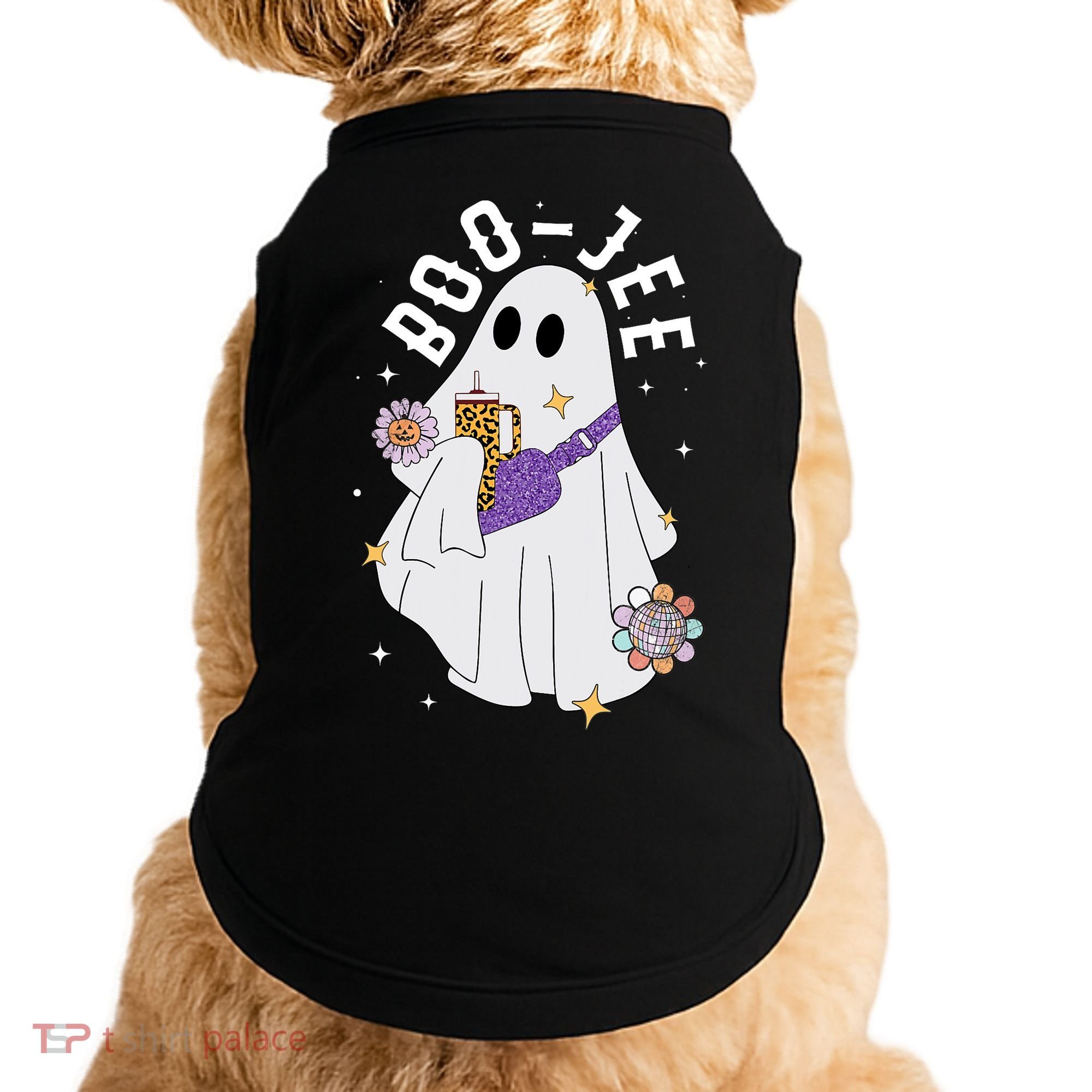 Boujee Boo Jee Spooky Season Cute Ghost Halloween Costume Doggie Tank
