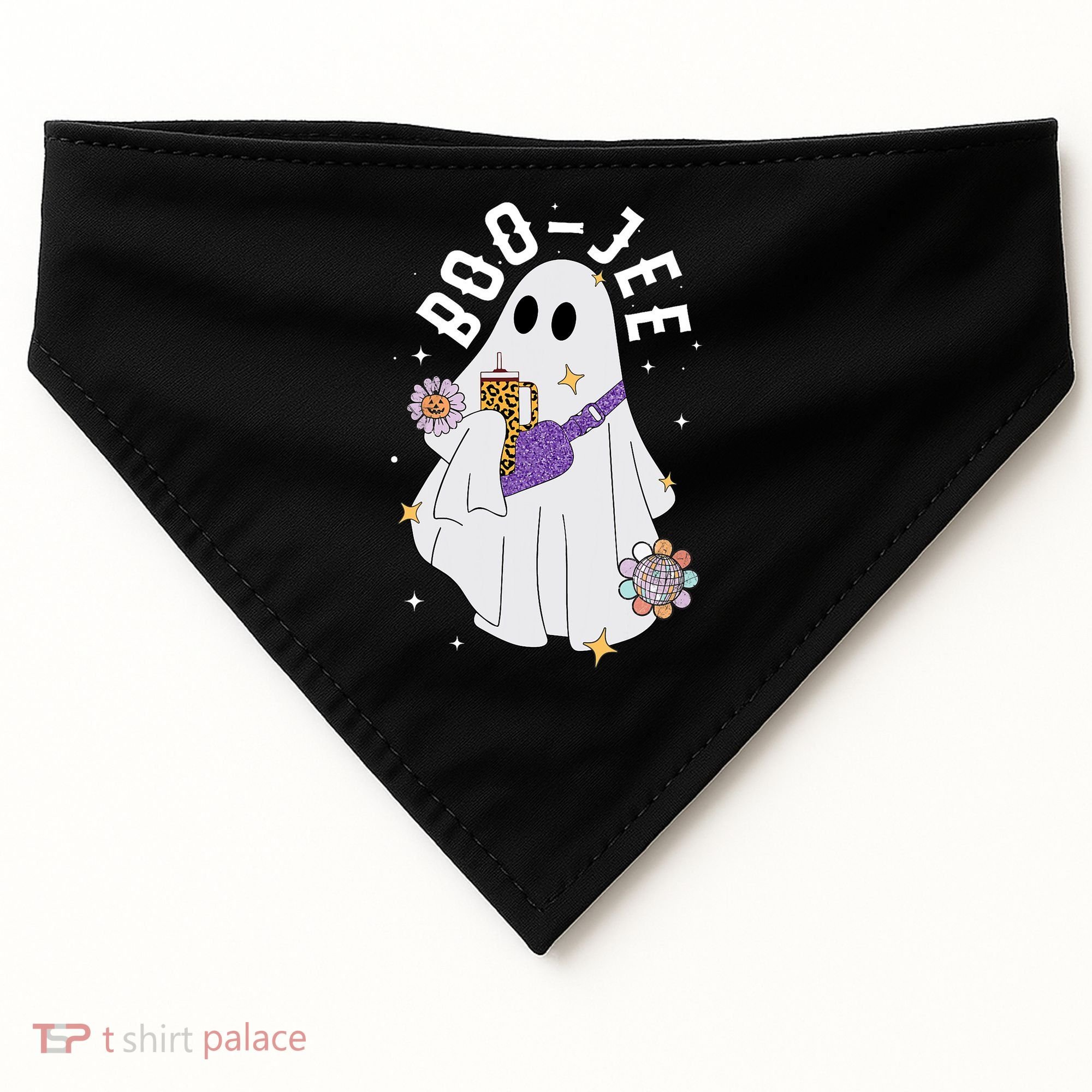 Boujee Boo Jee Spooky Season Cute Ghost Halloween Costume USA-Made Doggie Bandana