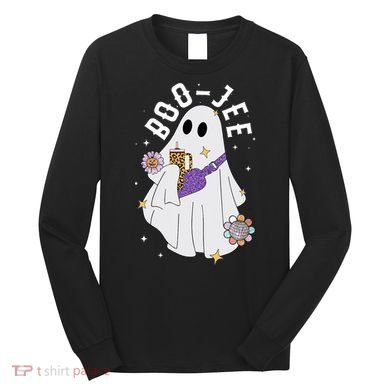 Boujee Boo Jee Spooky Season Cute Ghost Halloween Costume Long Sleeve Shirt