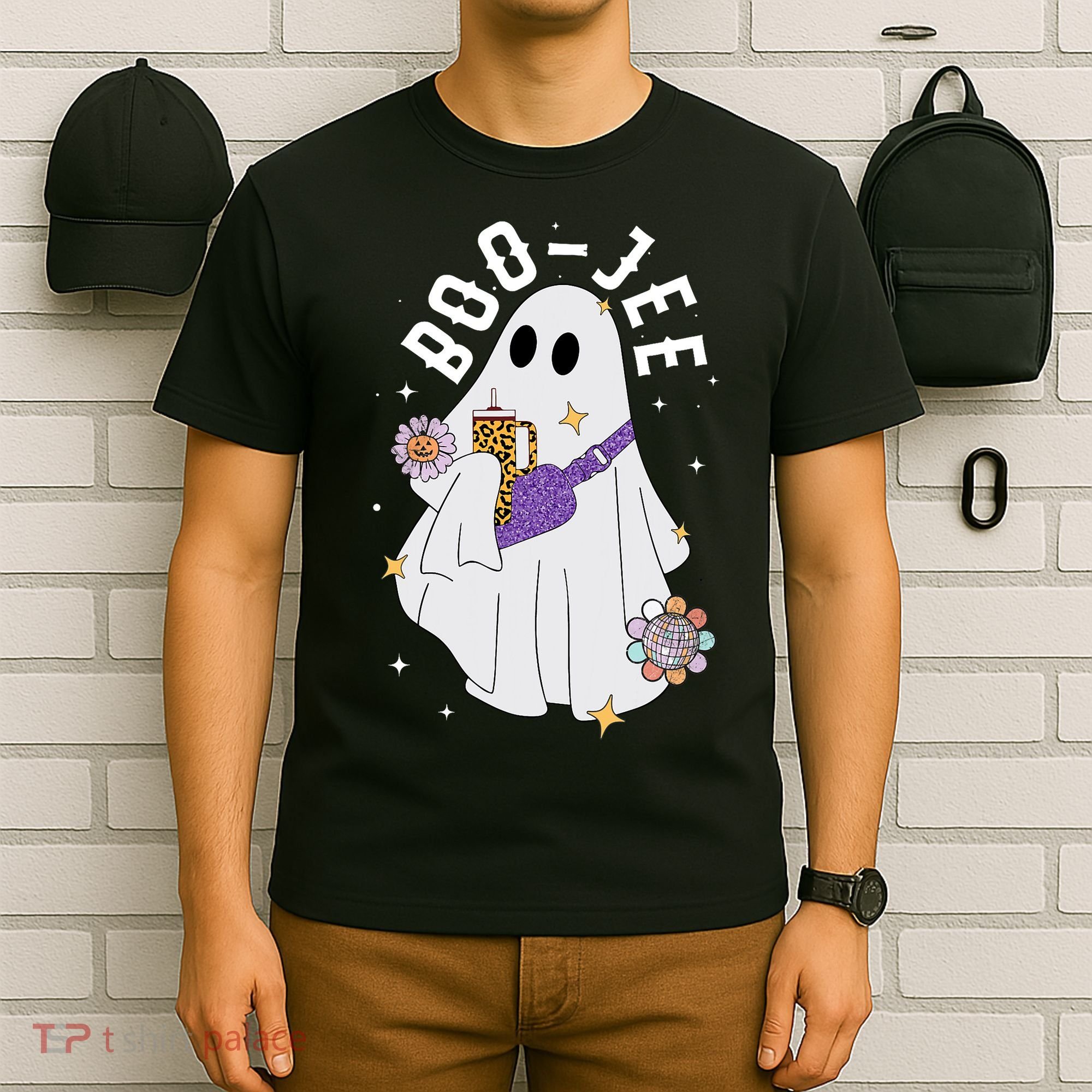 Boujee Boo Jee Spooky Season Cute Ghost Halloween Costume T-Shirt