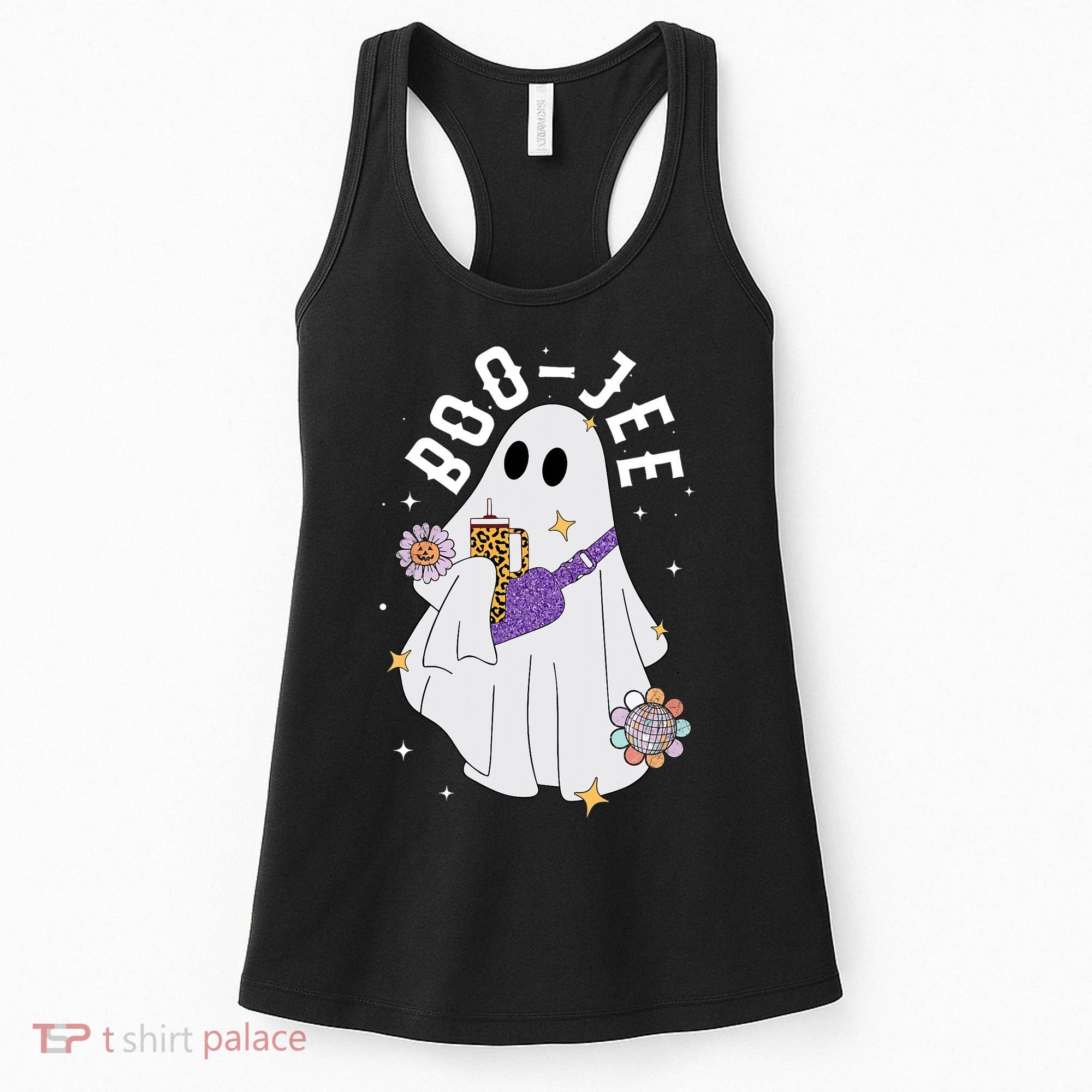 Boujee Boo Jee Spooky Season Cute Ghost Halloween Costume Women's Tank Top