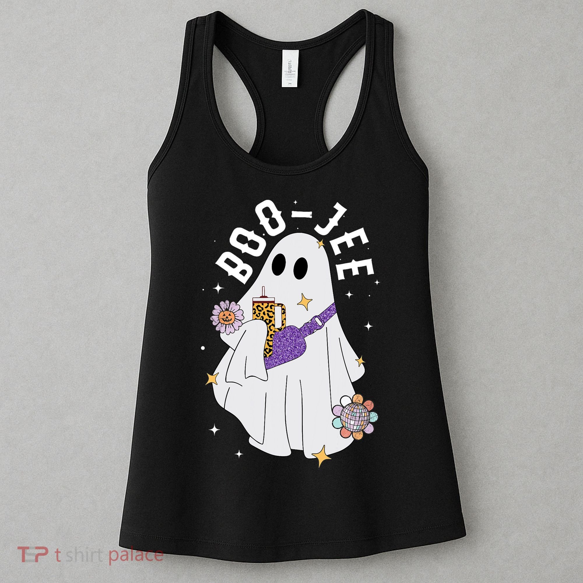 Boujee Boo Jee Spooky Season Cute Ghost Halloween Costume Women's Tank Top