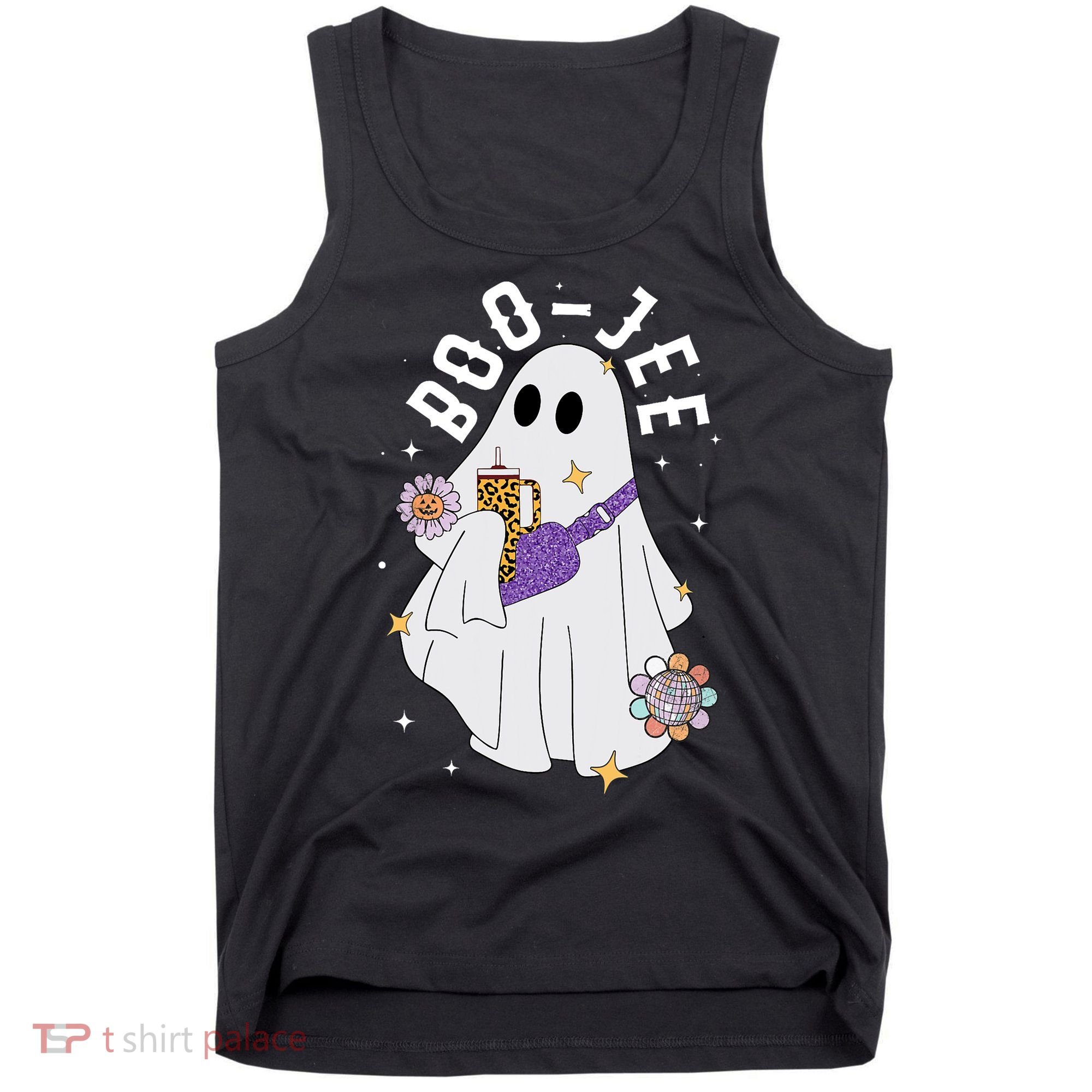 Boujee Boo Jee Spooky Season Cute Ghost Halloween Costume Tank Top