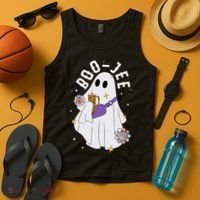 Boujee Boo Jee Spooky Season Cute Ghost Halloween Costume Tank Top thumb 4