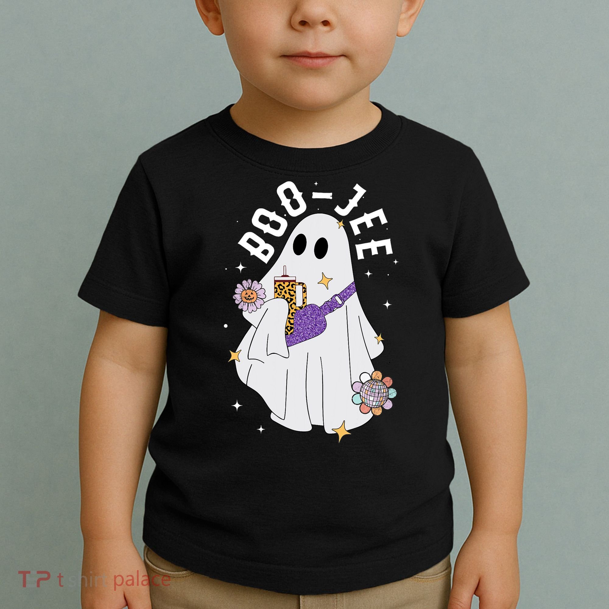 Boujee Boo Jee Spooky Season Cute Ghost Halloween Costume Toddler T-Shirt