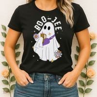 Boujee Boo Jee Spooky Season Cute Ghost Halloween Costume Women's T-Shirt thumb 2