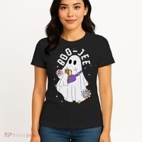 Boujee Boo Jee Spooky Season Cute Ghost Halloween Costume Women's T-Shirt thumb 4