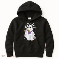 Boujee Boo Jee Spooky Season Cute Ghost Halloween Costume Kids Hoodie thumb 0