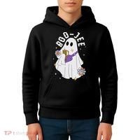 Boujee Boo Jee Spooky Season Cute Ghost Halloween Costume Kids Hoodie thumb 4