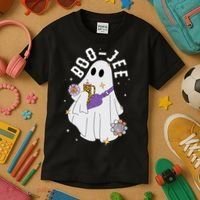 Boujee Boo Jee Spooky Season Cute Ghost Halloween Costume Kids T-Shirt thumb 3