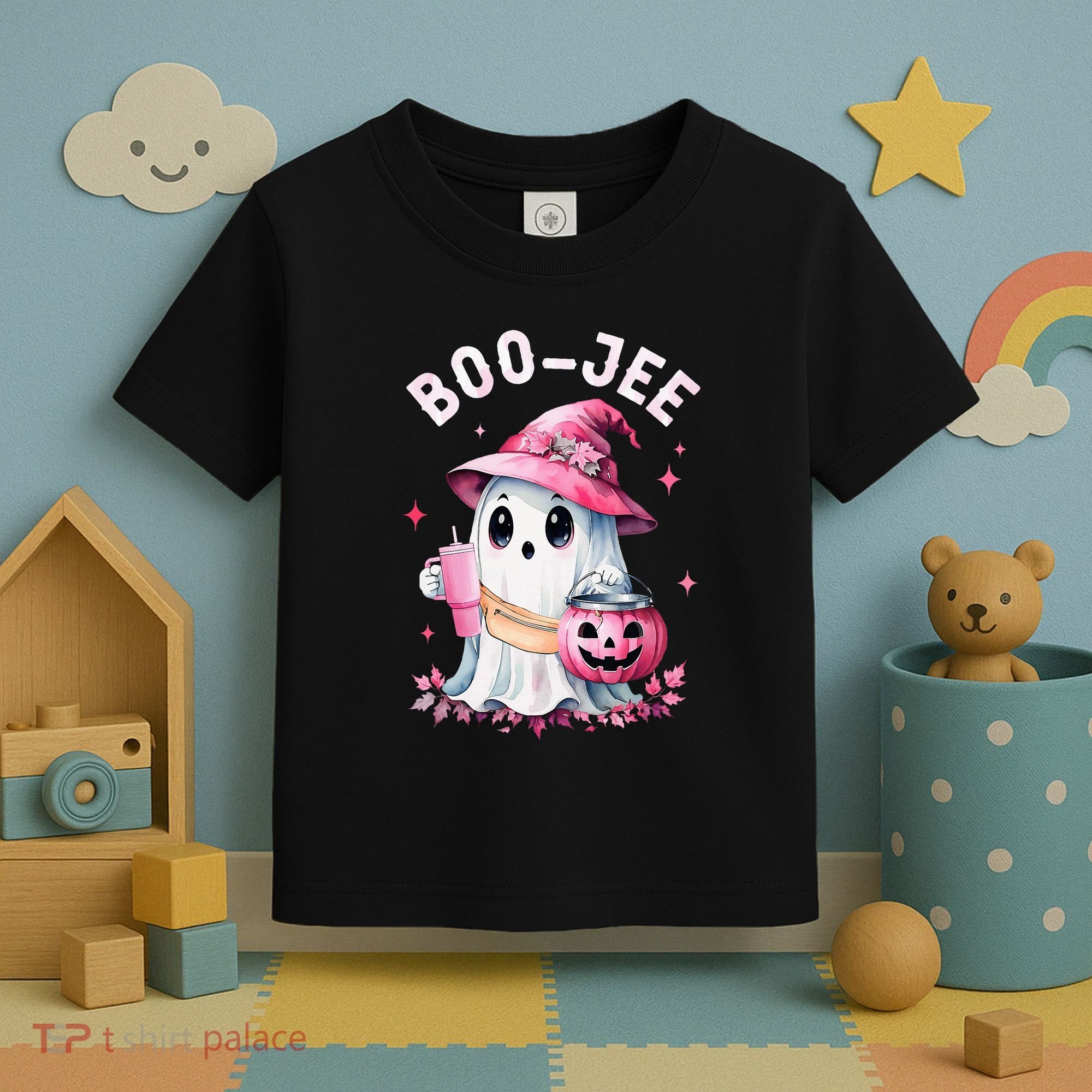 Boujee Boo Jee Spooky Ghost Halloween Pumpkin Costumes Toddler T-Shirt