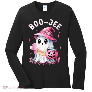 Boujee Boo Jee Spooky Ghost Halloween Pumpkin Costumes Women's Long Sleeve Shirt