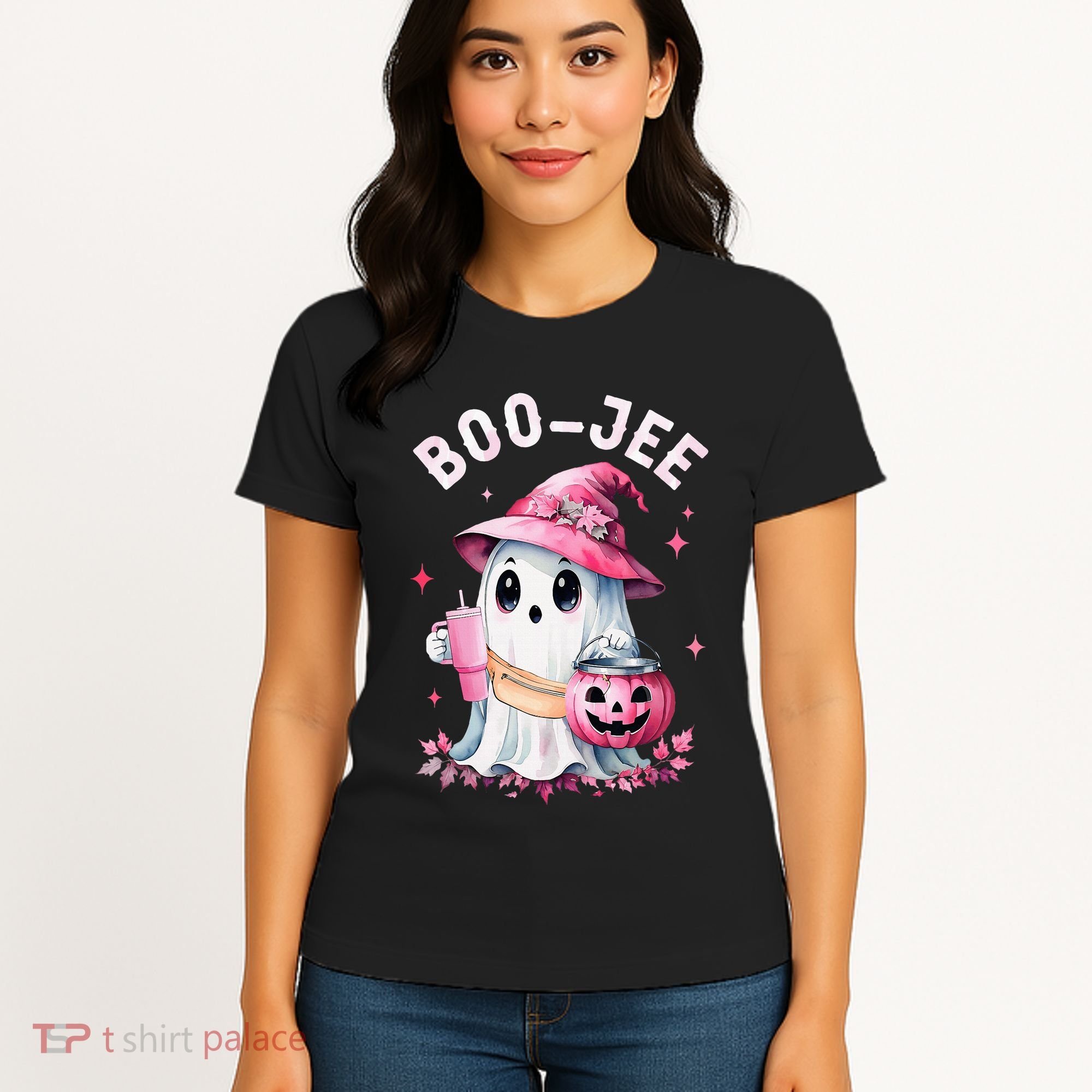Boujee Boo Jee Spooky Ghost Halloween Pumpkin Costumes Women's T-Shirt