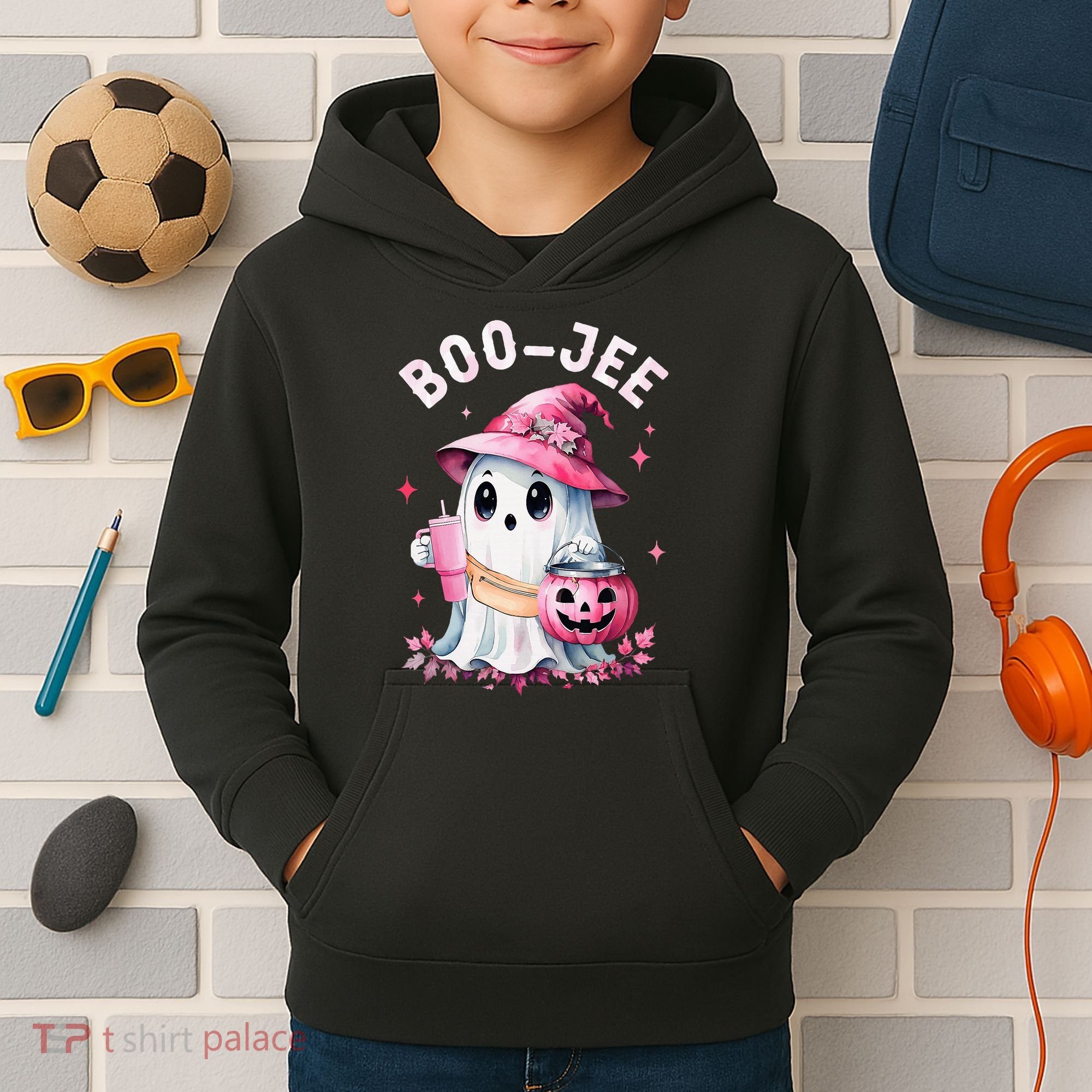 Boujee Boo Jee Spooky Ghost Halloween Pumpkin Costumes Kids Hoodie