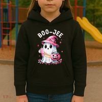 Boujee Boo Jee Spooky Ghost Halloween Pumpkin Costumes Kids Hoodie thumb 3