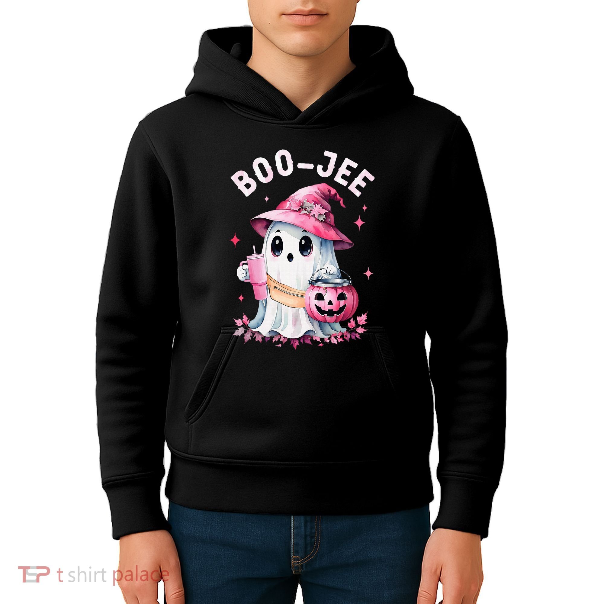 Boujee Boo Jee Spooky Ghost Halloween Pumpkin Costumes Kids Hoodie