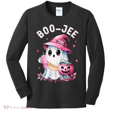 Boujee Boo Jee Spooky Ghost Halloween Pumpkin Costumes Kids Long Sleeve Shirt