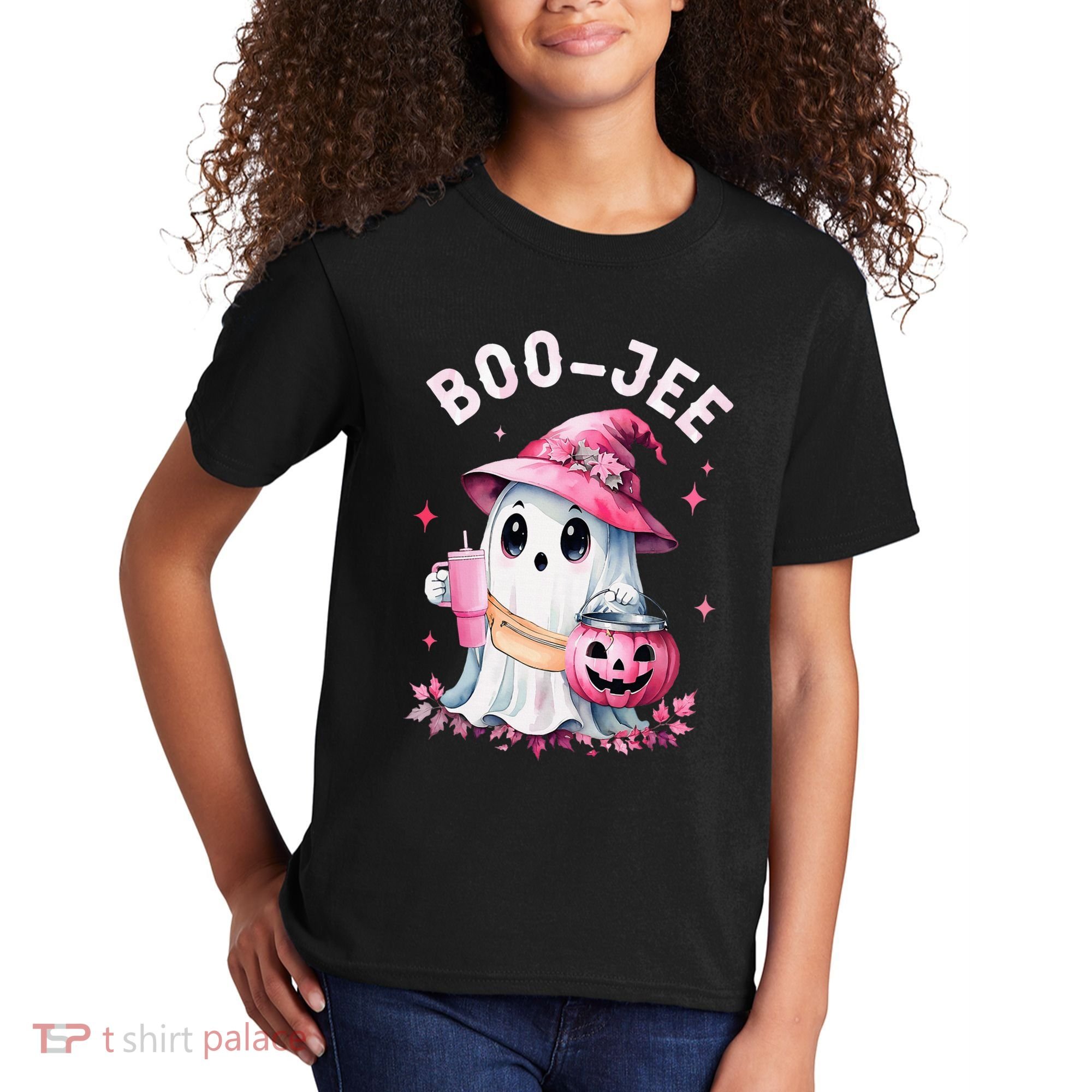 Boujee Boo Jee Spooky Ghost Halloween Pumpkin Costumes Kids T-Shirt