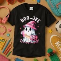 Boujee Boo Jee Spooky Ghost Halloween Pumpkin Costumes Kids T-Shirt thumb 3