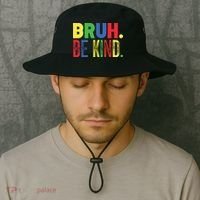 Bruh Be Kind Autism Awareness Support For Family And Meaningful Gift Bucket Hat thumb 2