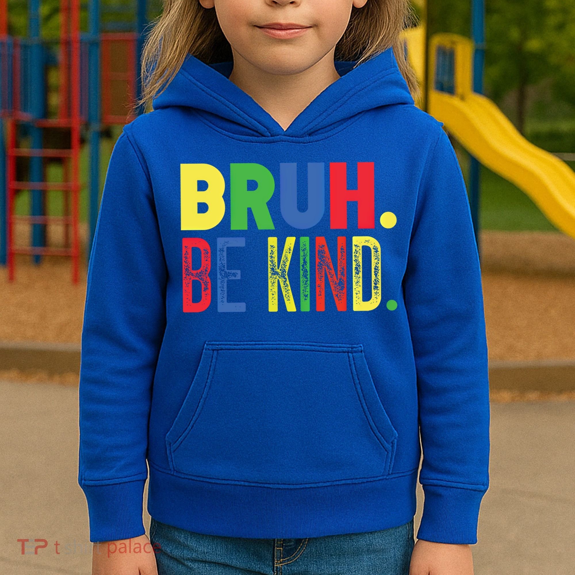 Bruh Be Kind Autism Awareness Support For Family And Meaningful Gift Kids Hoodie