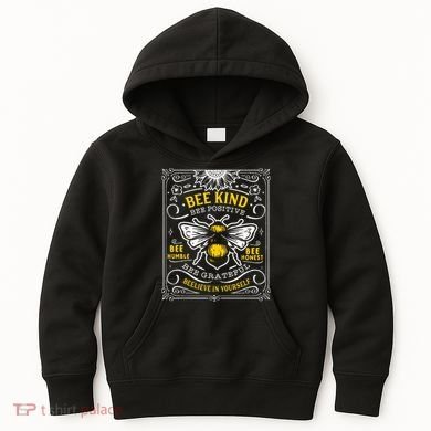 Bumblebee Bee Kind Bee Humble Save The Bees Cottage Core Kids Hoodie