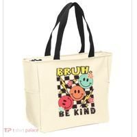 Bruh Be Kind Funny Orange Anti Bullying Unity Day Tote Bag thumb 2