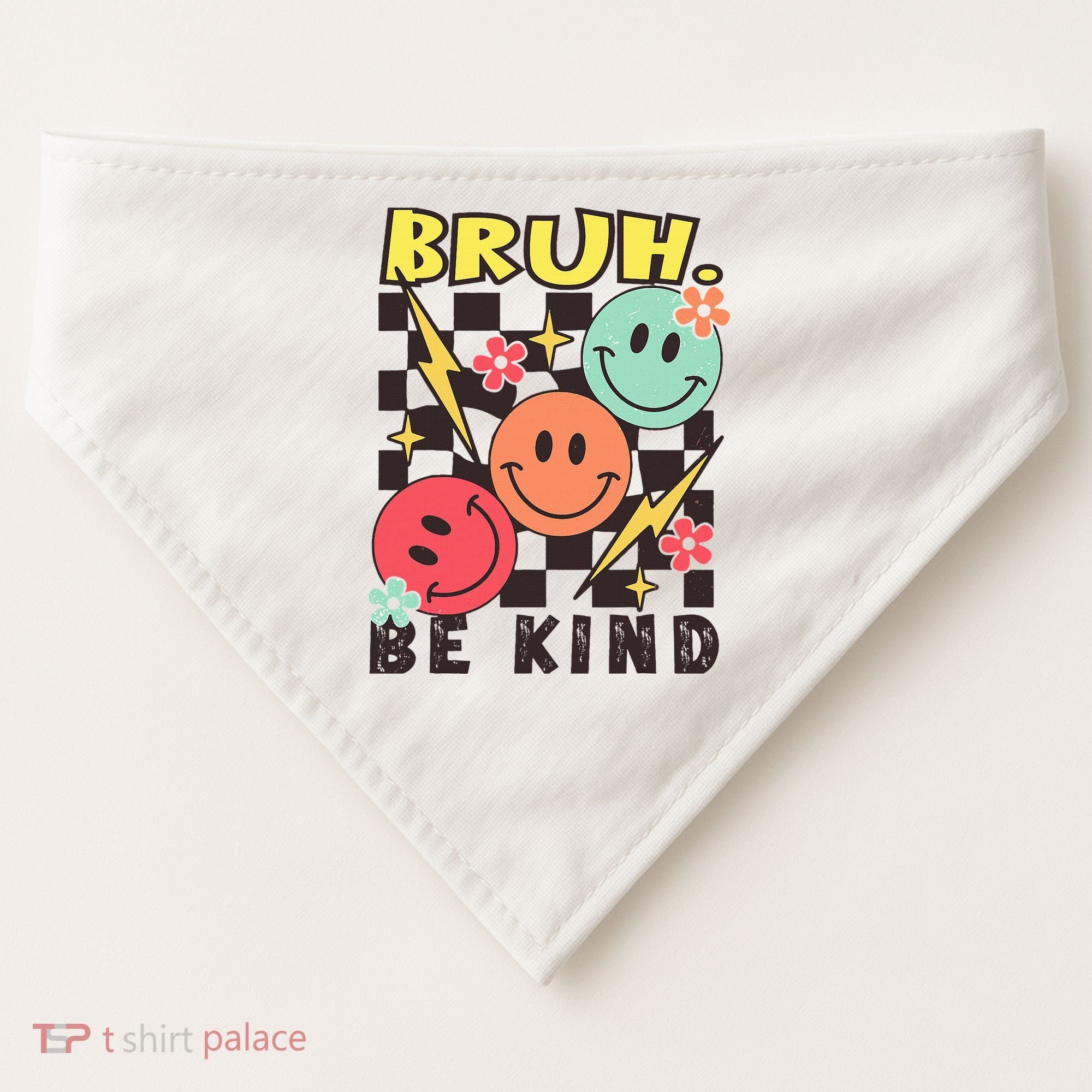 Bruh Be Kind Funny Orange Anti Bullying Unity Day USA-Made Doggie Bandana