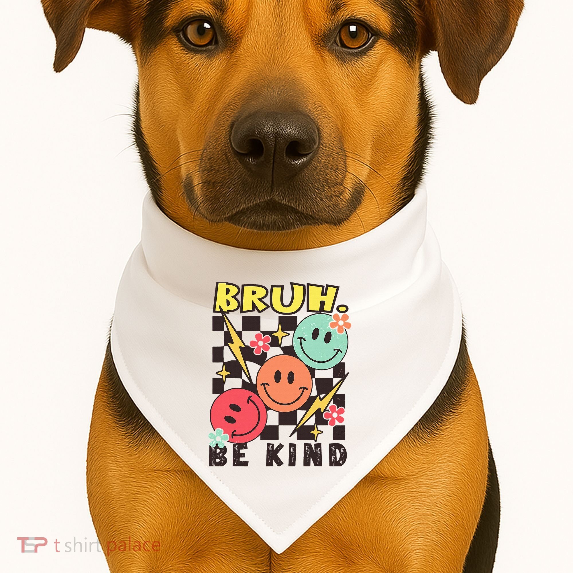 Bruh Be Kind Funny Orange Anti Bullying Unity Day USA-Made Doggie Bandana