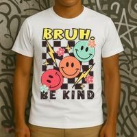 Bruh Be Kind Funny Orange Anti Bullying Unity Day T-Shirt thumb 3