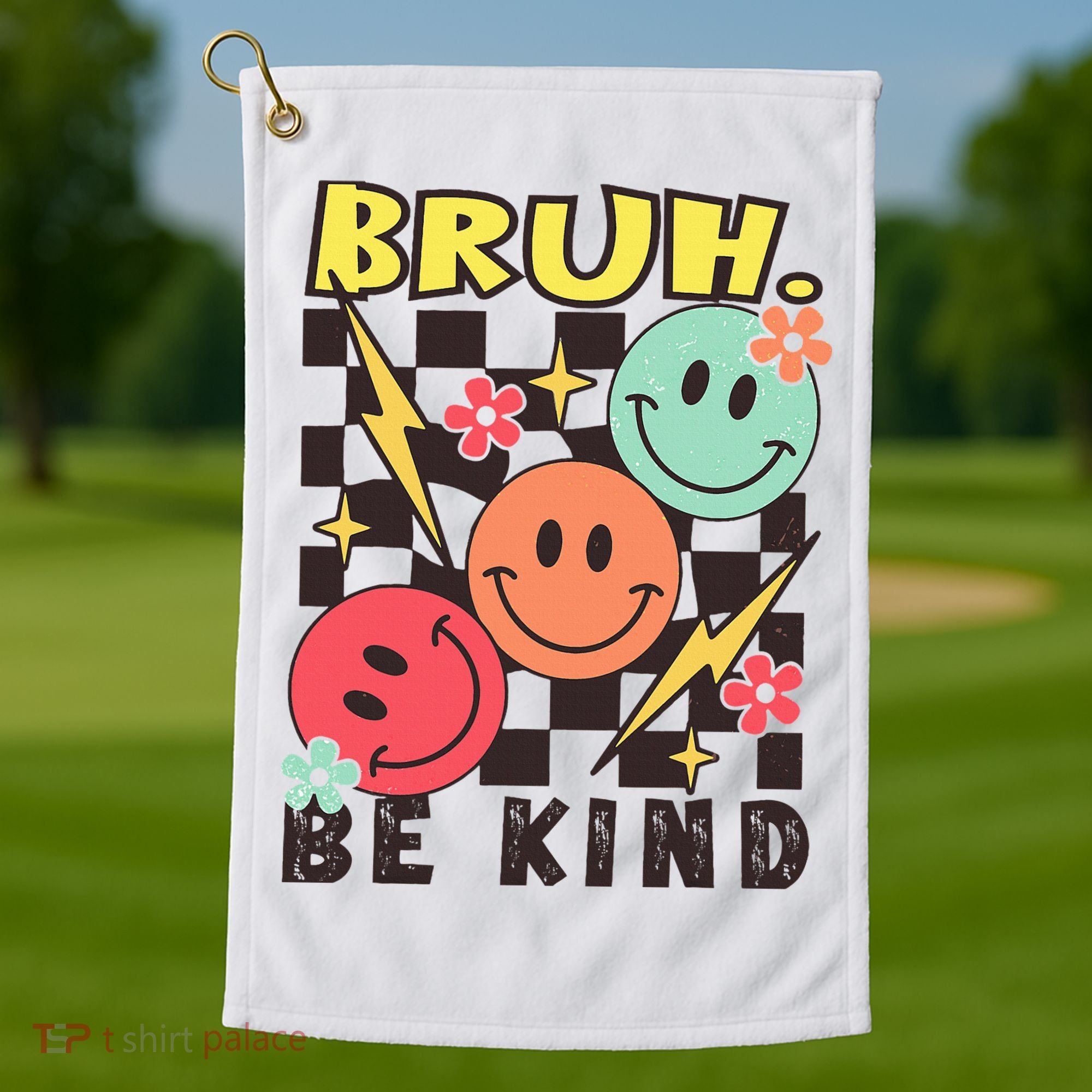 Bruh Be Kind Funny Orange Anti Bullying Unity Day Golf Towel