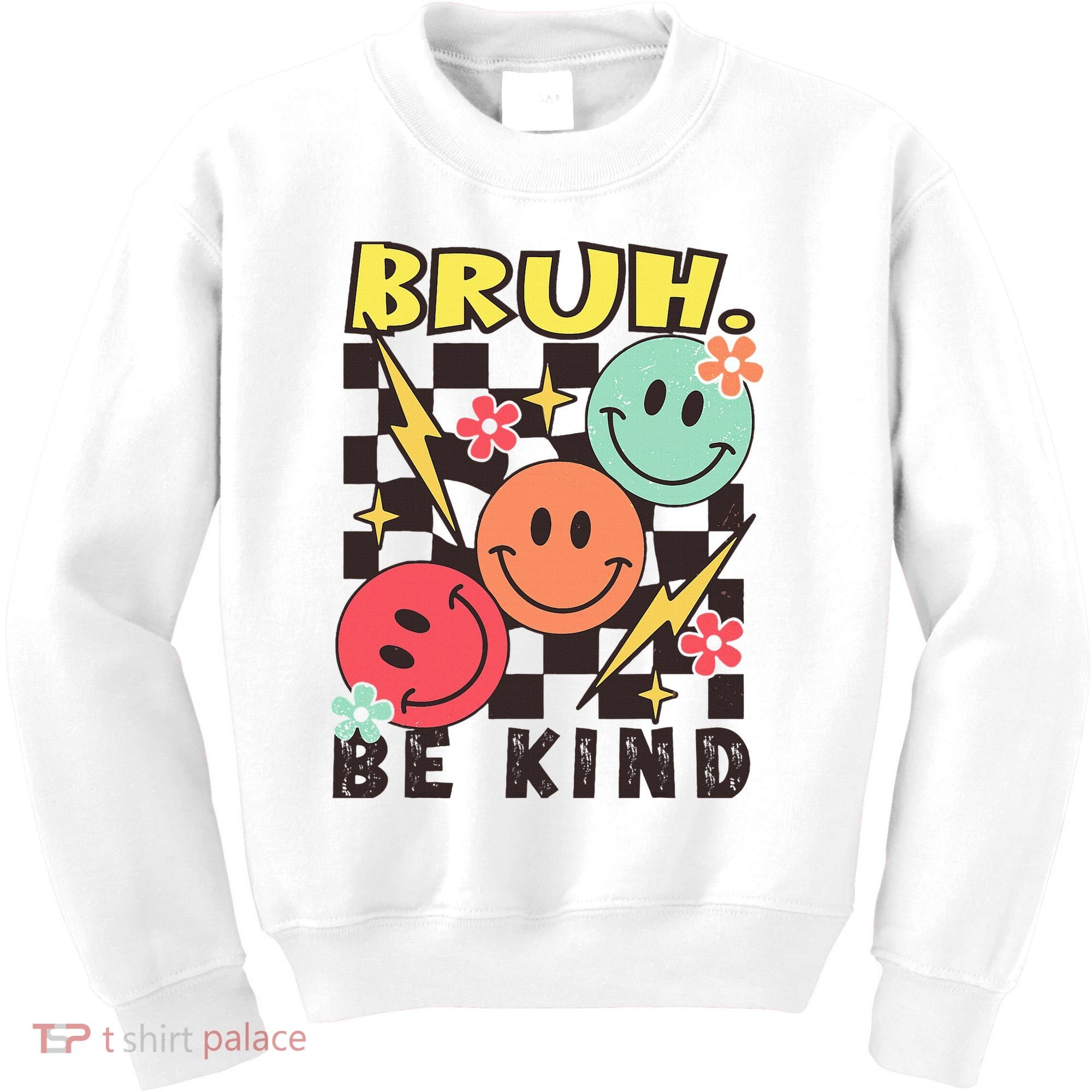 Bruh Be Kind Funny Orange Anti Bullying Unity Day Kids Sweatshirt